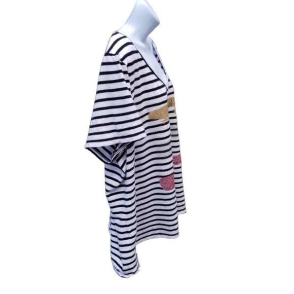 Lane Bryant Striped Tee Top Black & White 26-28 - Picture 6 of 6